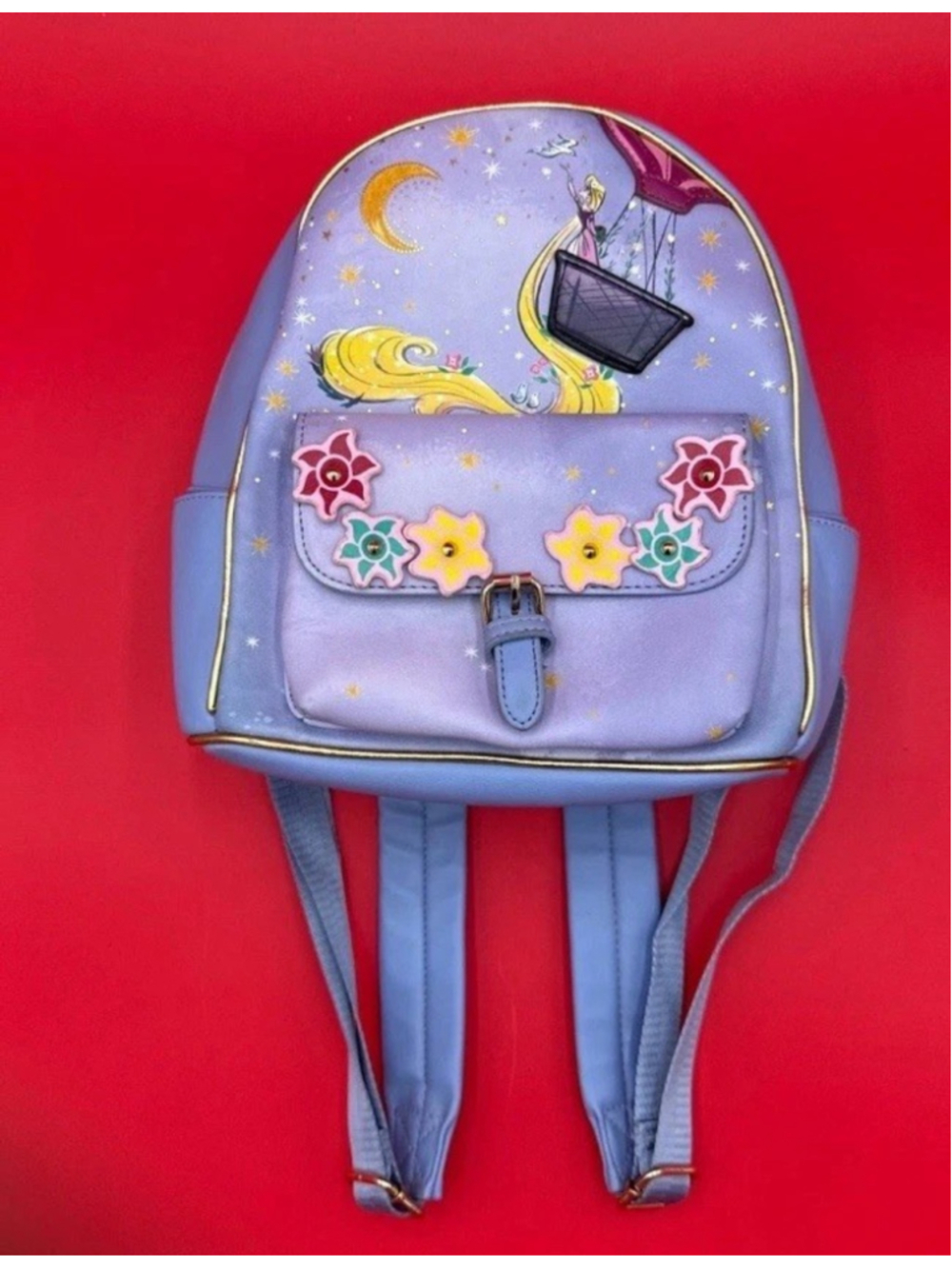 Disney Danielle Nicole Rapunzel Mini Backpack - Purple Faux Leather With Gold Ac - Picture 4 of 11